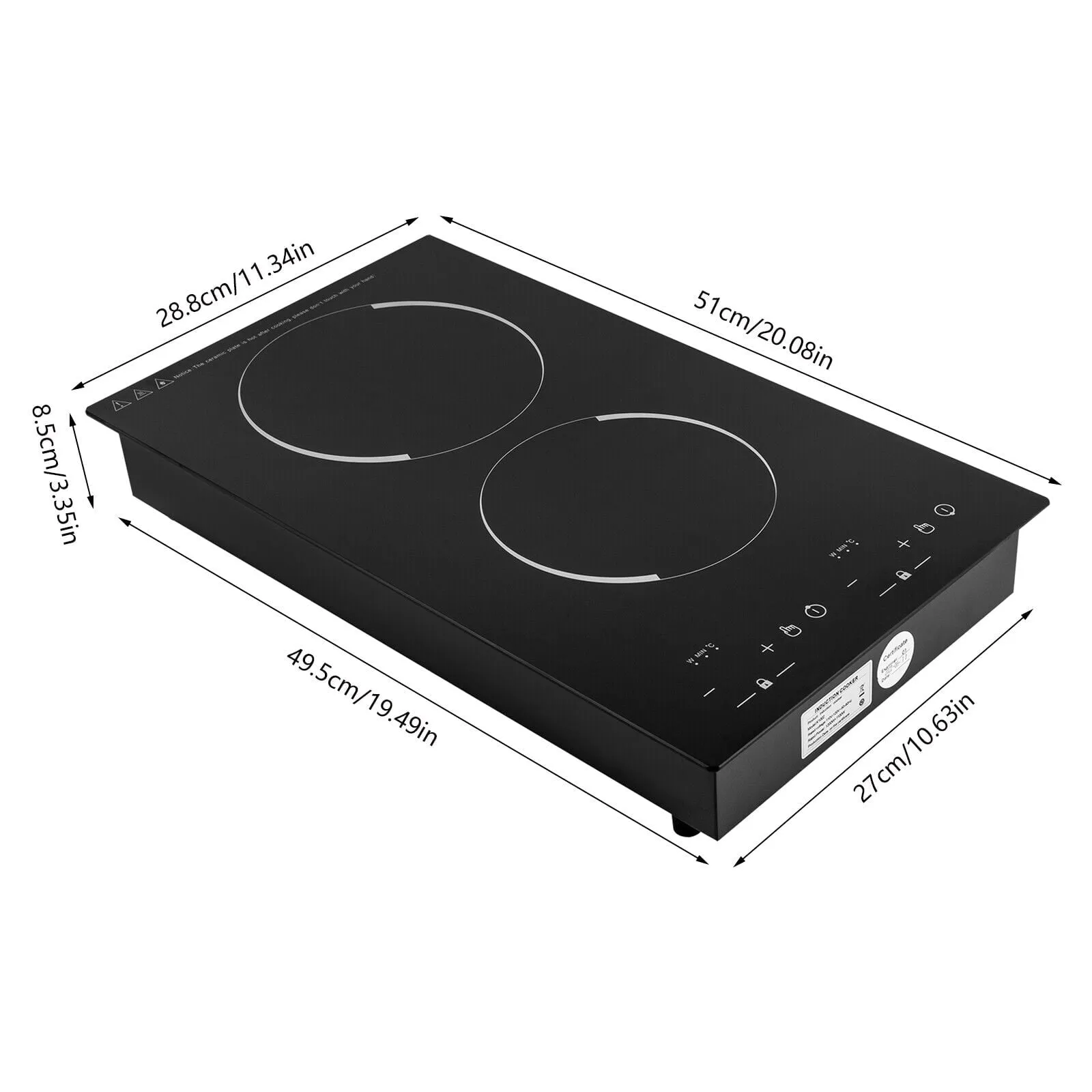 110V Induction Cooktop 2-Burners Electric Countertop Dual Cooker Burner Stove