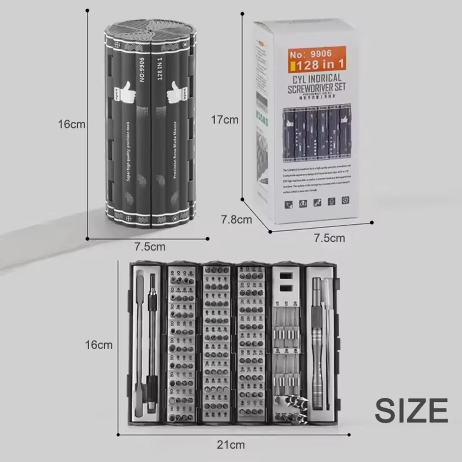 128 in 1 precision screwdriver set, disassembly and maintenance tool, multi-functional manual screwdriver, book roll set