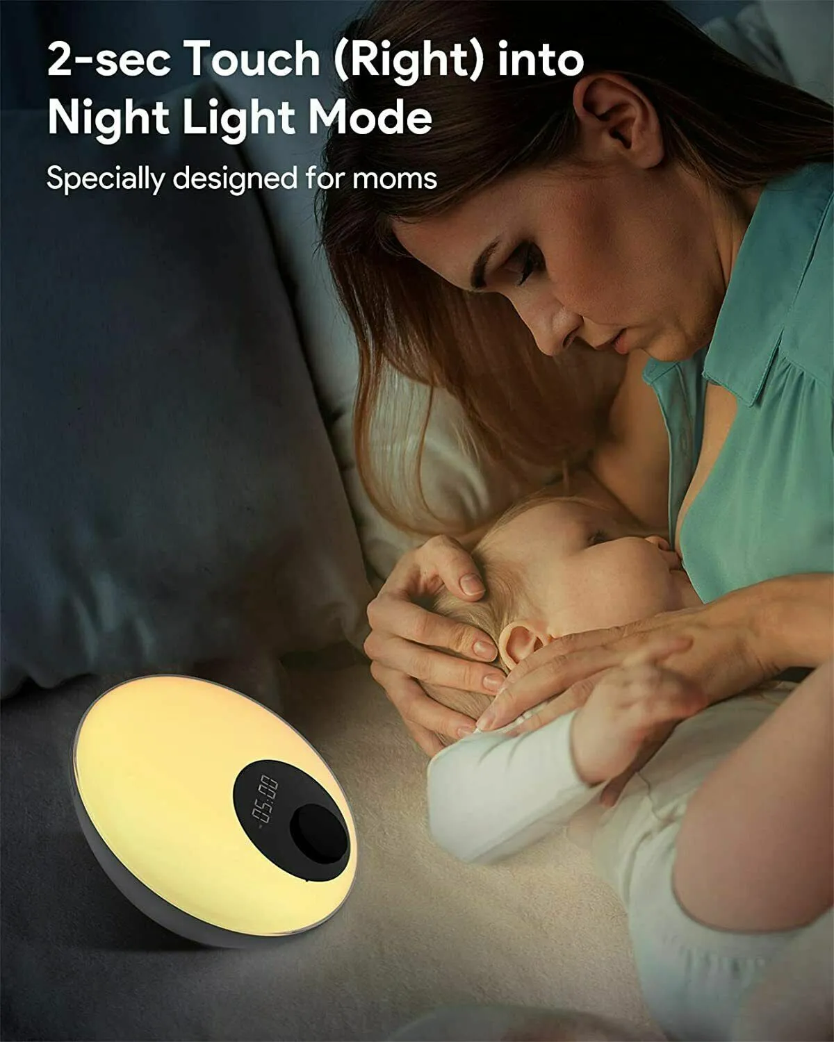 2-in-1 Sleep Therapy Lamp with Non-Looping Natural & White Noise Sounds   LED Lighting