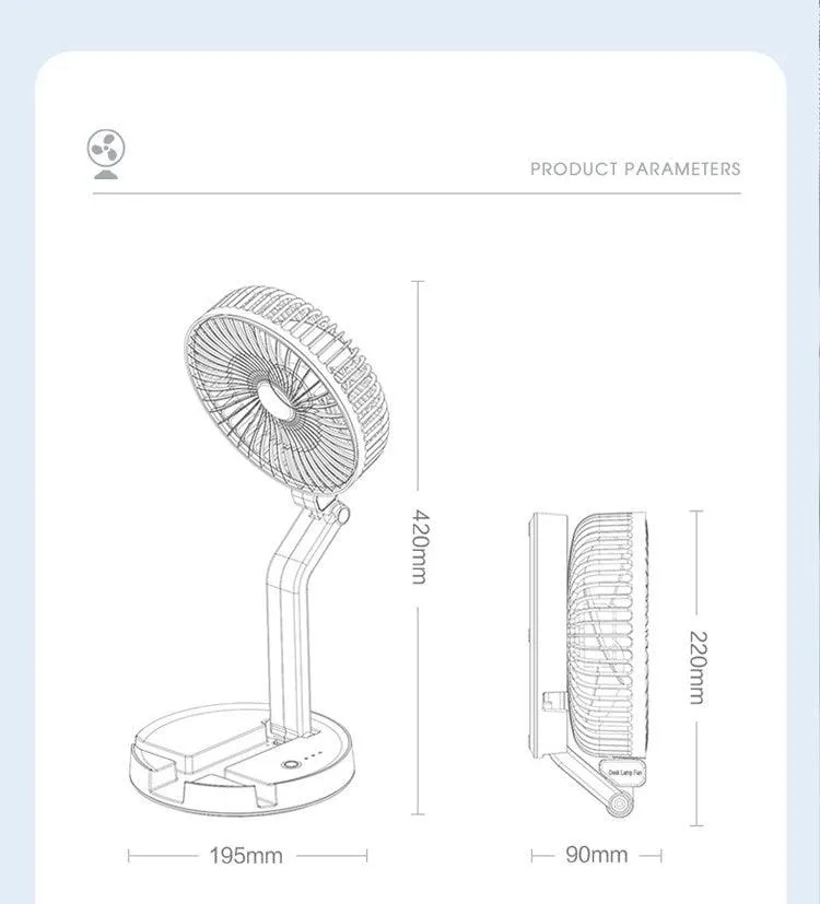 3-Speed USB Foldable Portable Telescopic Fan