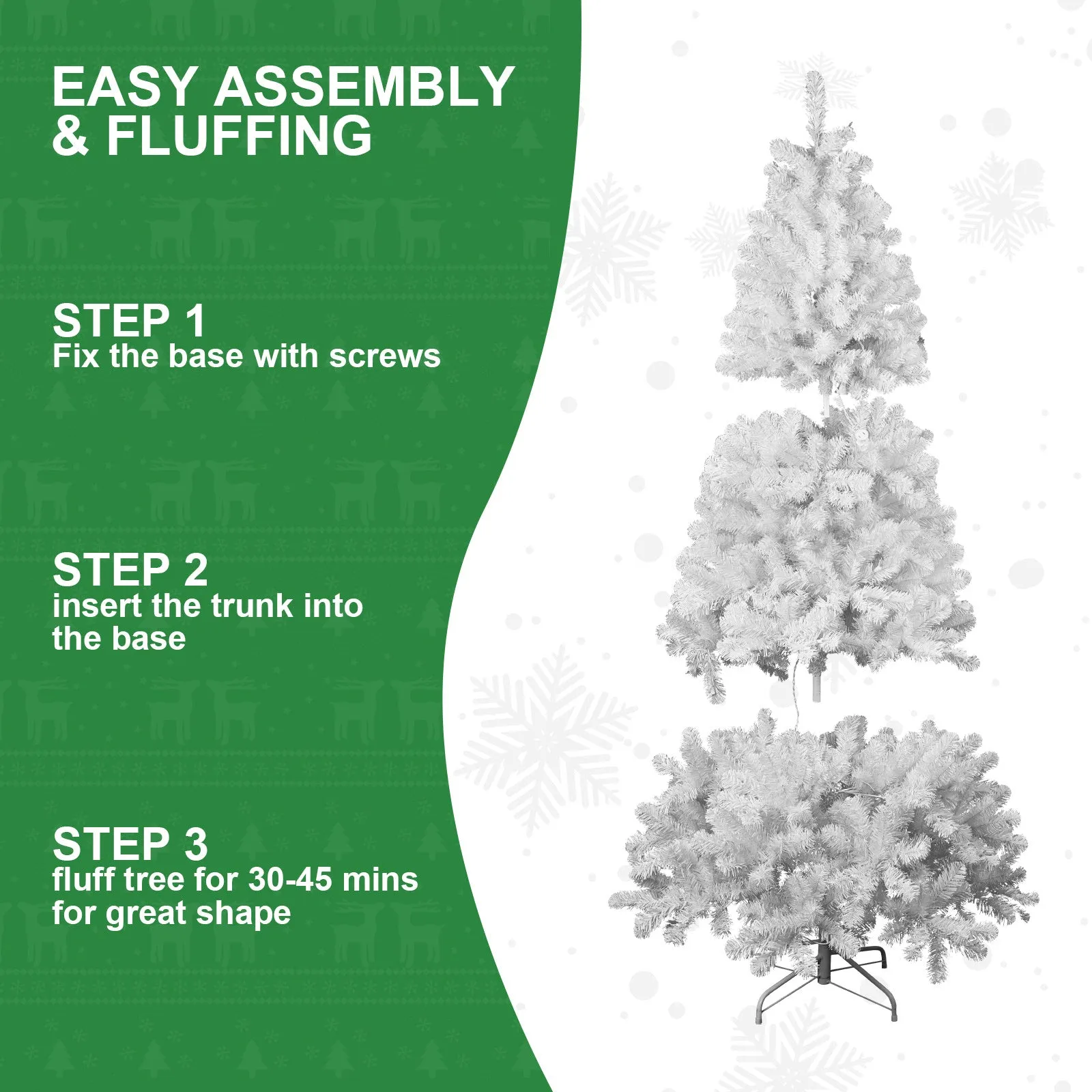 7.5ft PVC White Christmas Tree ,Environmentally Friendly Fireproof Artificial Christmas Tree