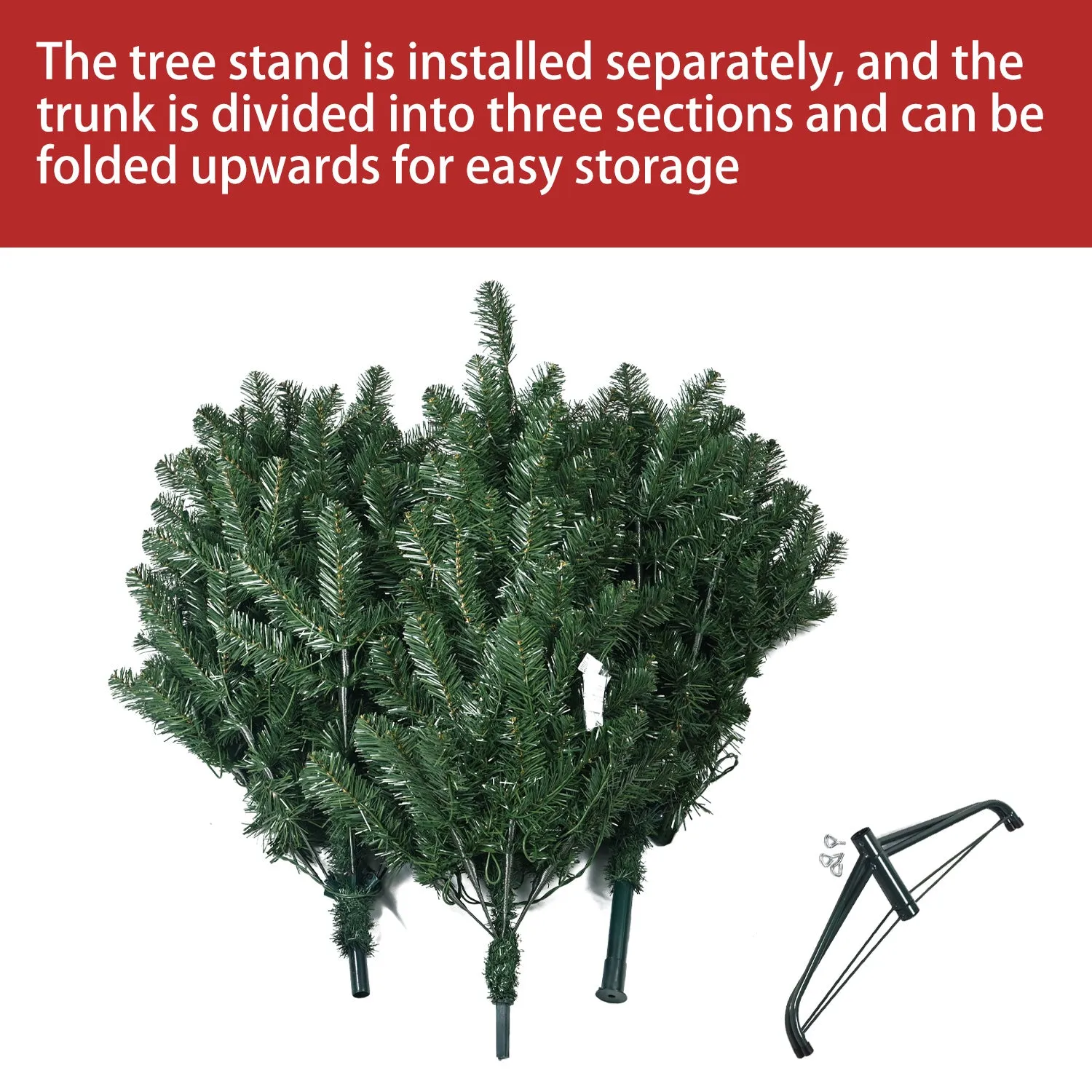 7ft PVC Hinged Green Tree Environmentally Friendly Fireproof Artificial Christmas Tree