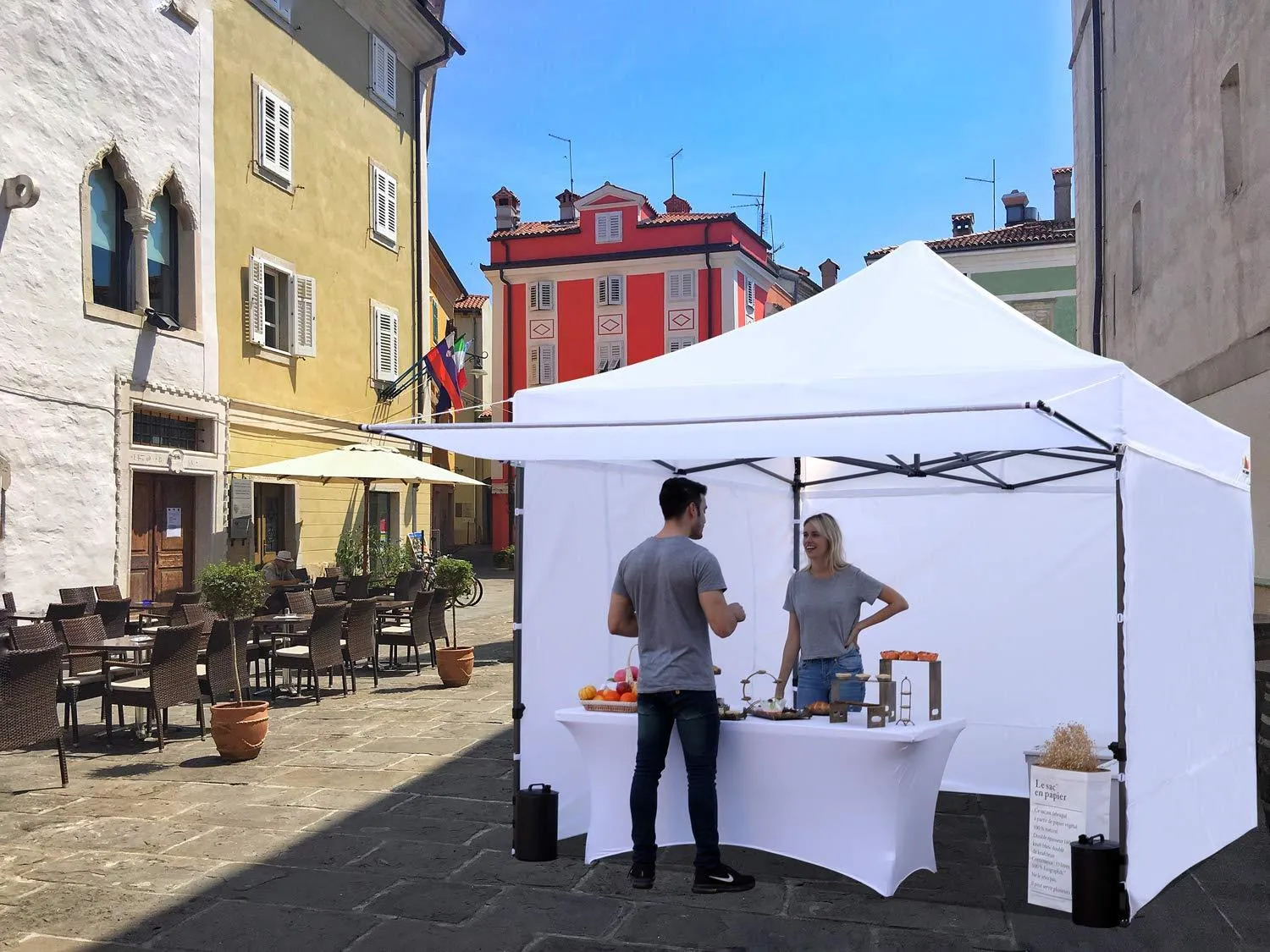 ABCCANOPY Canopy Tent 10 x 10 Pop-up Instant Shelters Commercial Portable Market Canopies with Matching Sidewalls, Weight Bags, Roller Bag,Bonus Canopy Awning