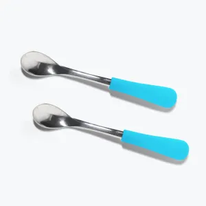 Avanchy Stainless Steel Infant Spoons - Pack of 2 - Blue