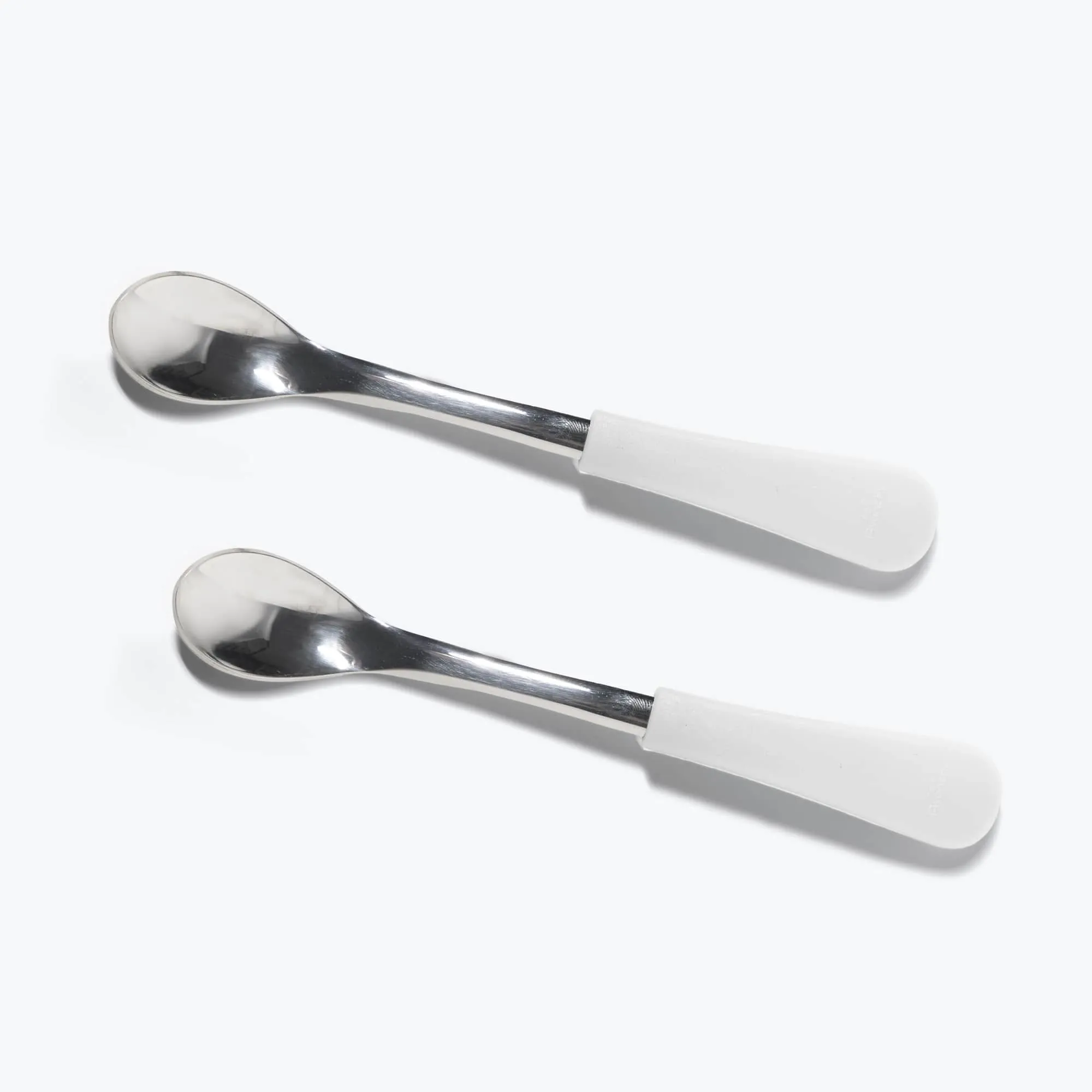 Avanchy Stainless Steel Infant Spoons - Pack of 2 - White