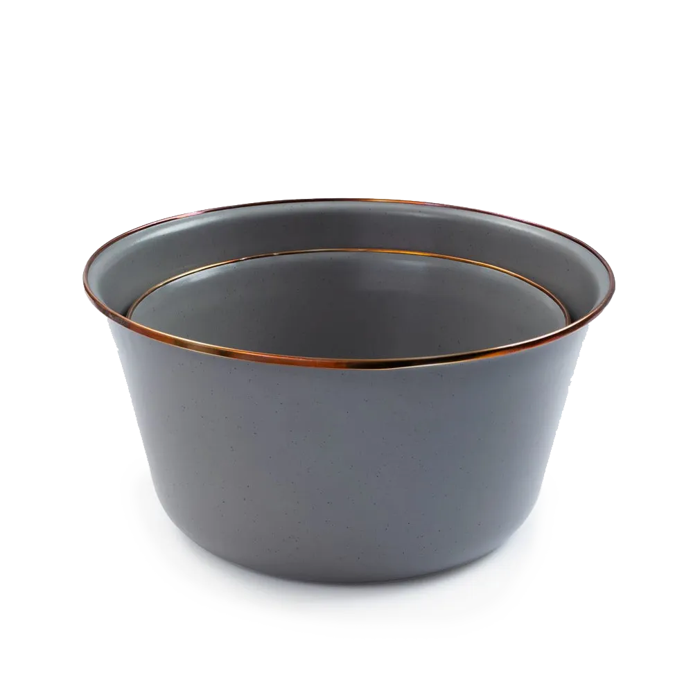 Barebones Enamel Mixing Bowl Slate - set of 2