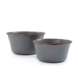 Barebones Enamel Mixing Bowl Slate - set of 2