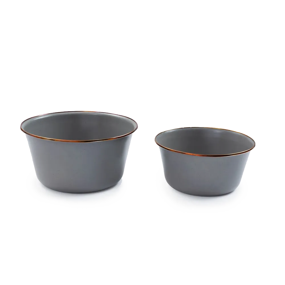 Barebones Enamel Mixing Bowl Slate - set of 2