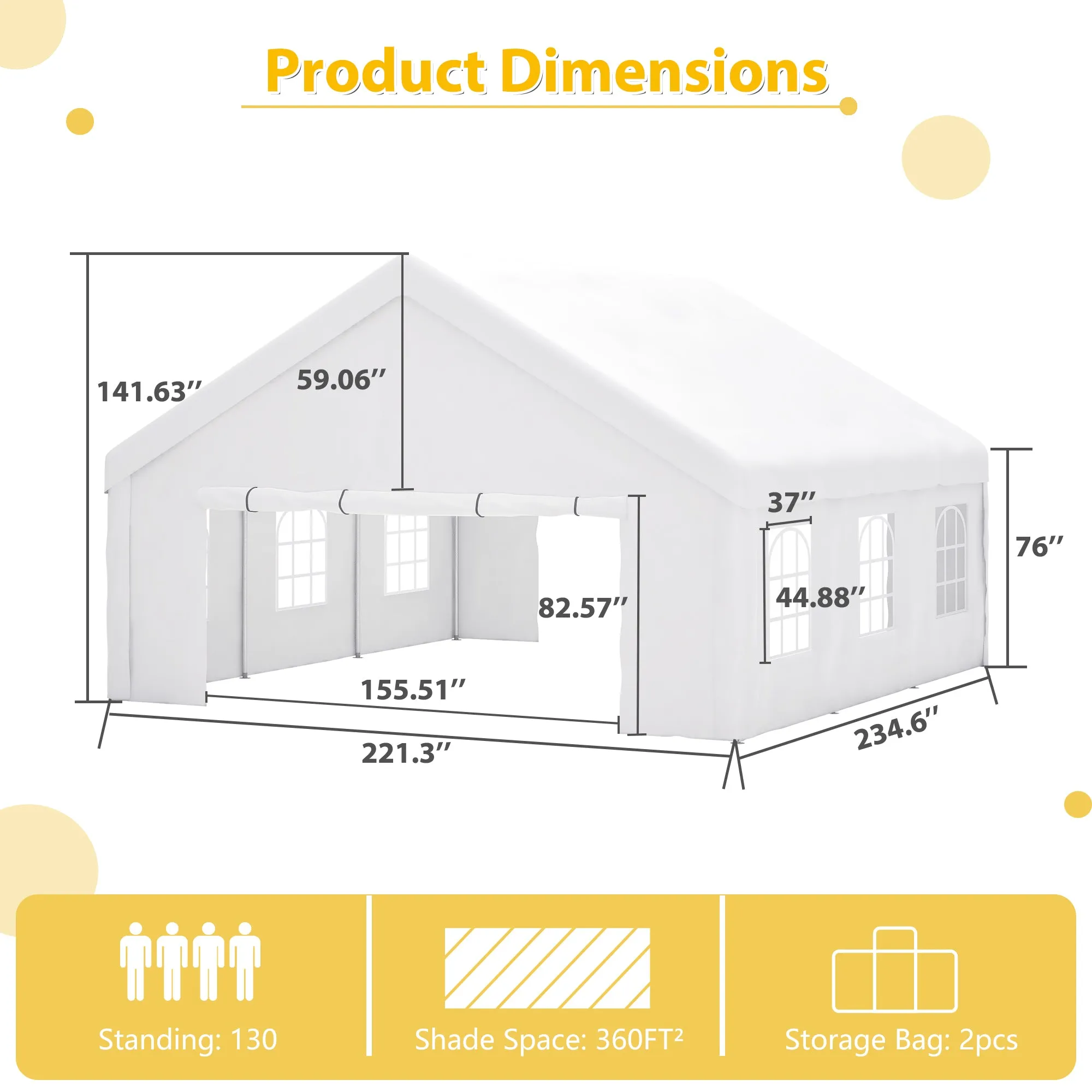 Big Bash Party Tent - Heavy Duty Outdoor Canopy with Removable Walls!