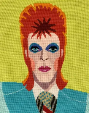 Bowie Needlepoint Printed Canvas Kit, Emily Peacock