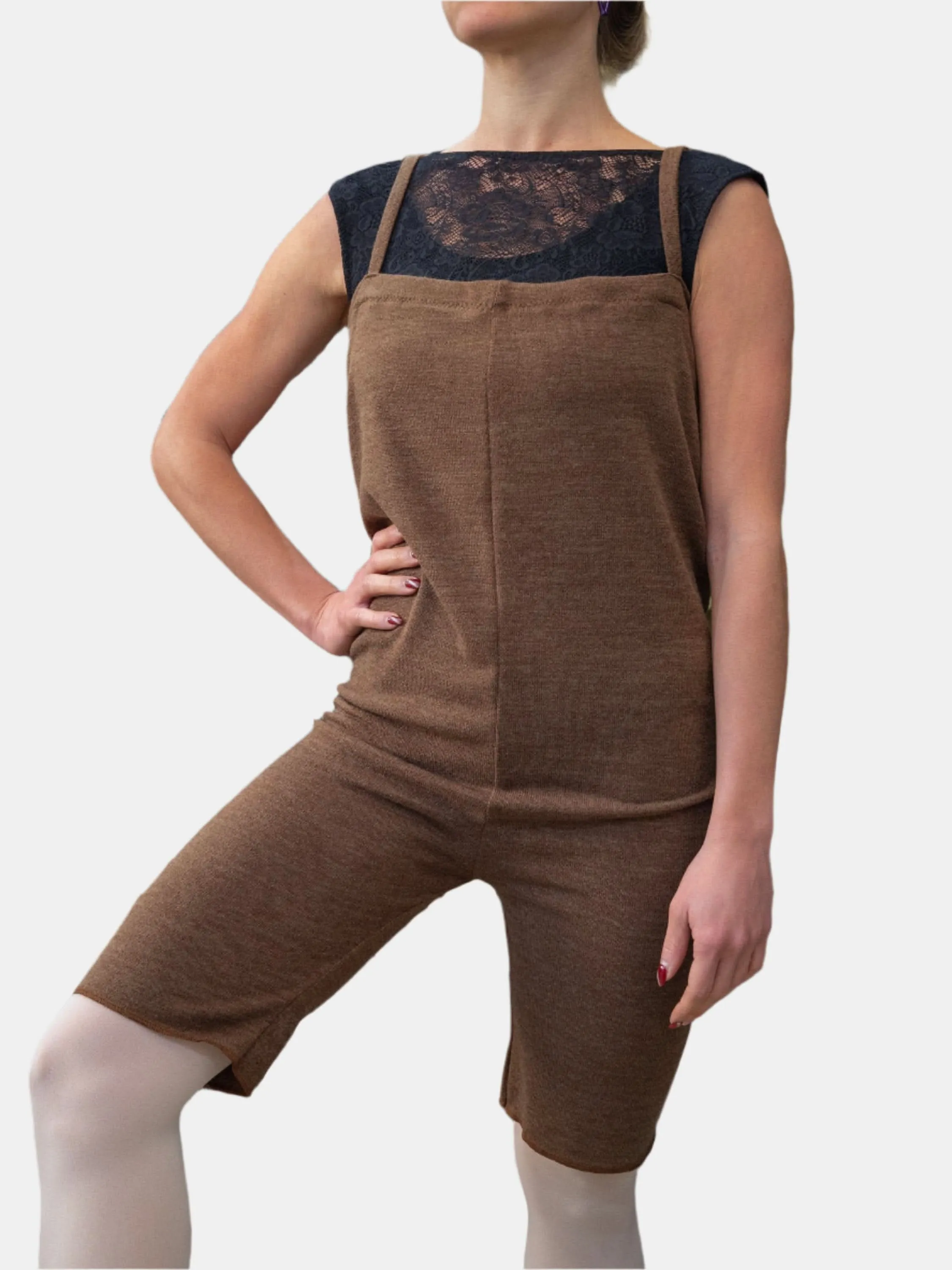 Brown Warm-up Dance Romper MP925