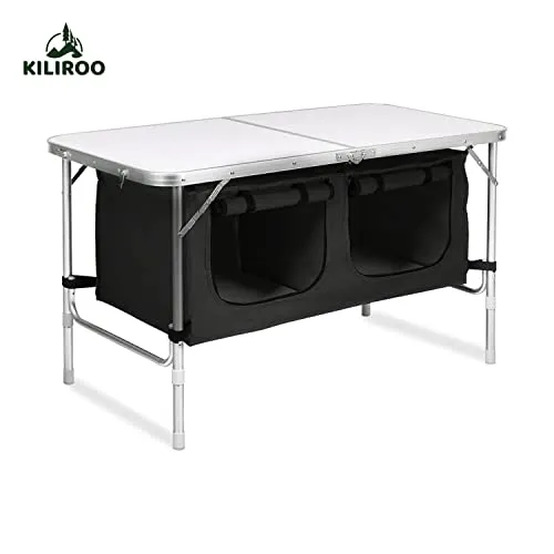 Camping Table 120cm Silver With Black Storage Bag