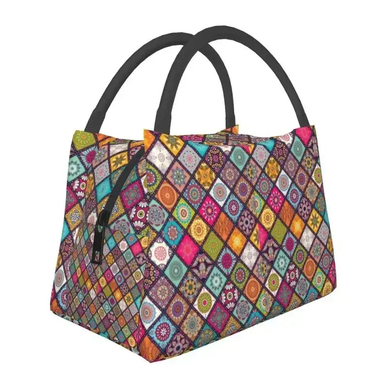 Custom Classic Paisley Bandana Pattern Lunch Bag Women Thermal Cooler Insulated Lunch Box for Picnic Camping Work Travel