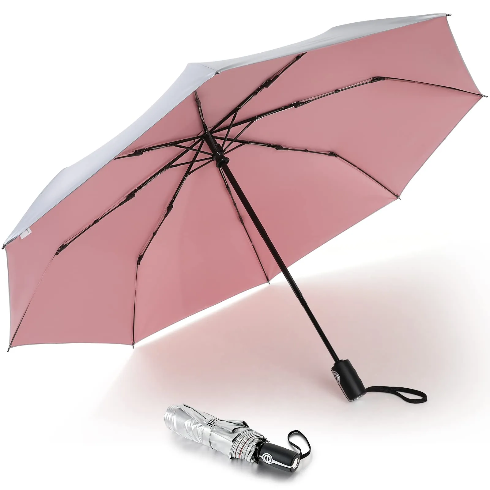 G4Free 46 Inch Auto Open UPF 50  UV Protection Large Travel Umbrella