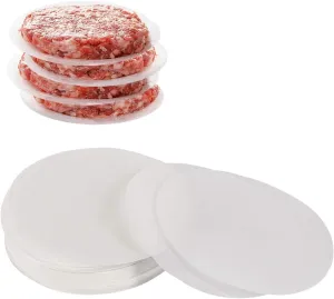 Hamburger Patty Paper Round for Burger Press | 4.5 & 5.5 & 6 in | 200 Pcs | Patty Serperate and Cake Baking