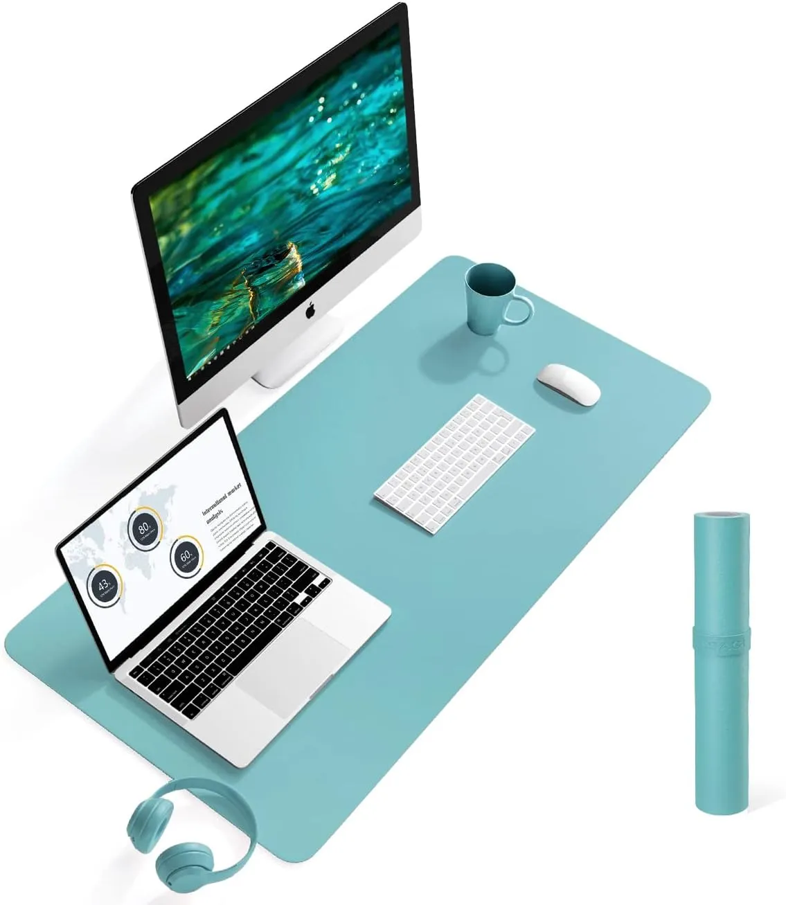 Non-Slip Desk Pad, Waterproof PVC Leather Desk Table Protector