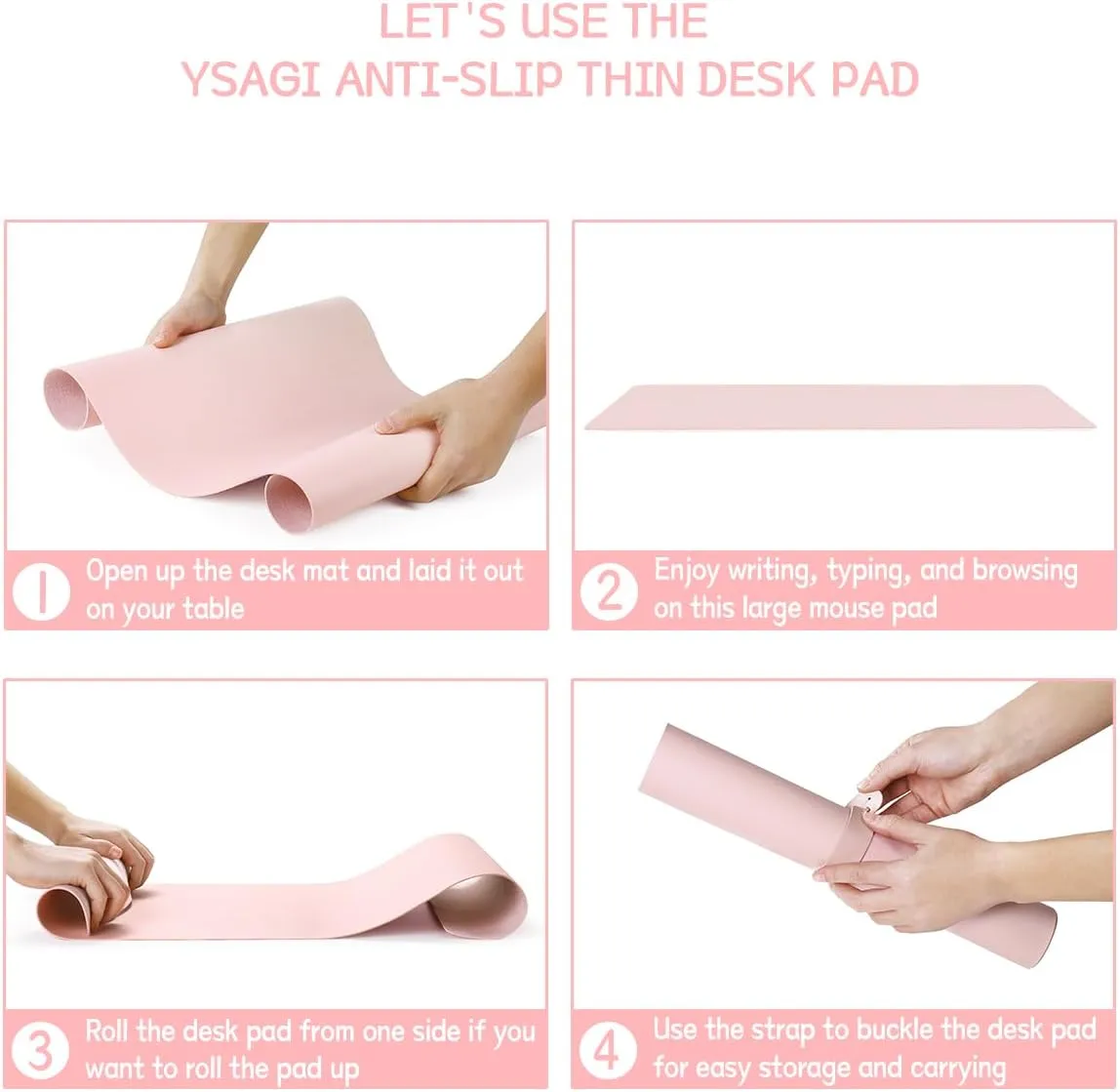 Non-Slip Desk Pad, Waterproof PVC Leather Desk Table Protector