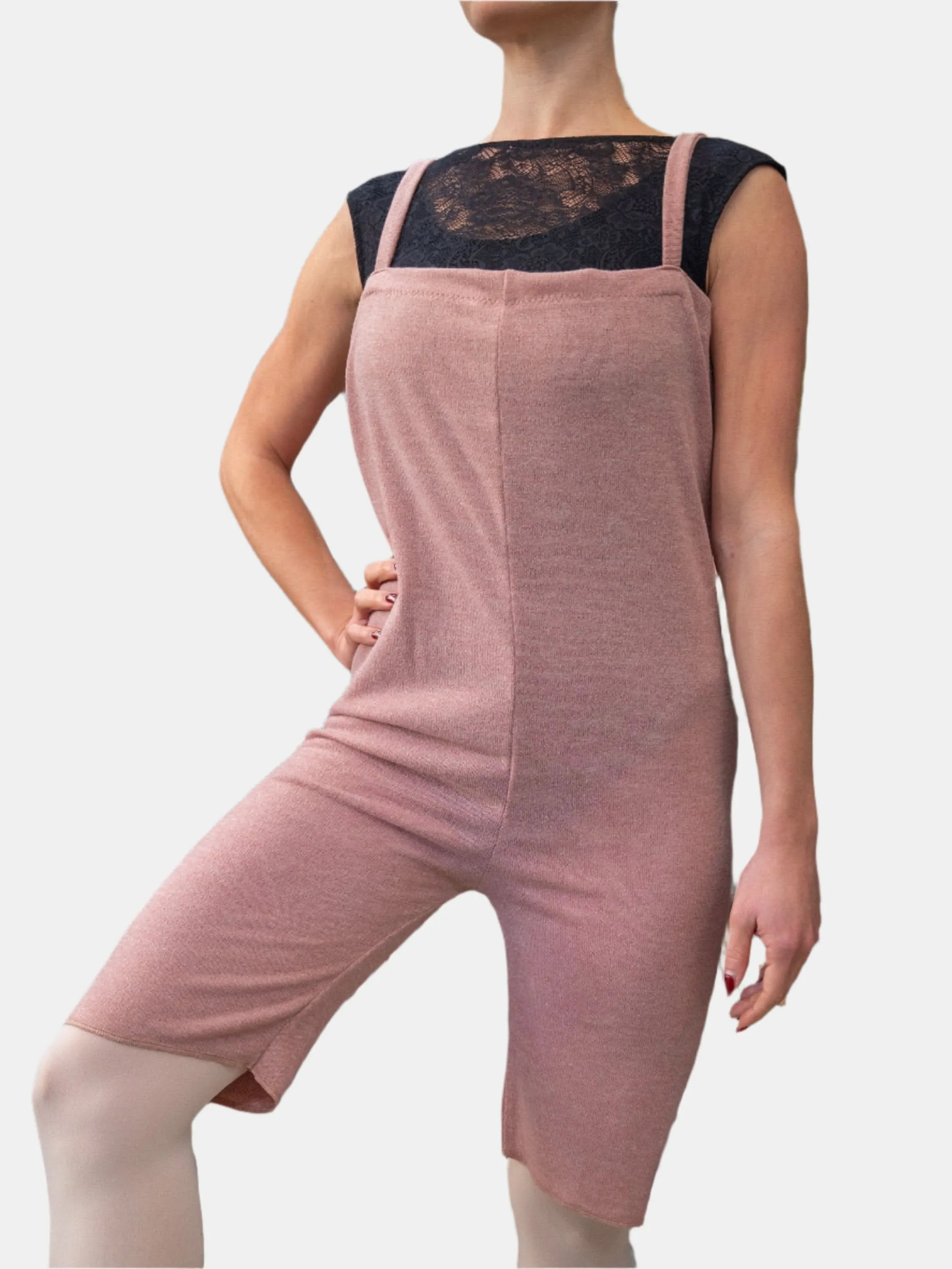 Old Rose Warm-up Dance Romper MP925