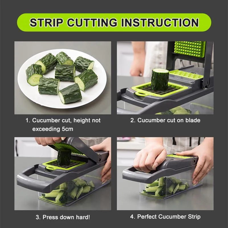 Pro Multifunctional Vegetable Fruits Chopping Potato Slicer Carrot Grater Kitchen Accessories Gadgets Steel Blade Kitchen shredders