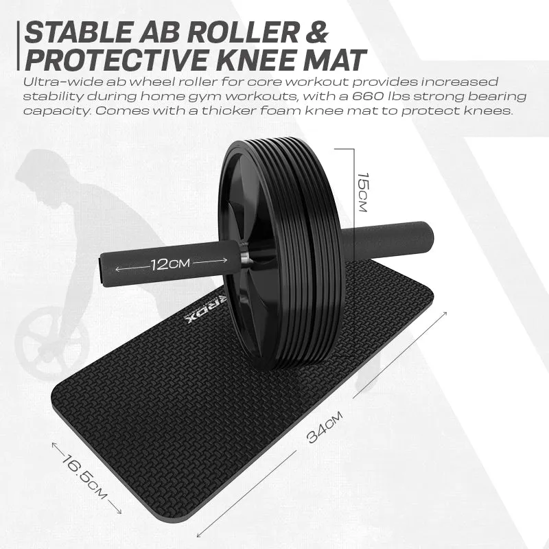 RDX 1B 4-in1 Ab Roller with Push-Up Bar, Skipping Rope & Knee Pad Set