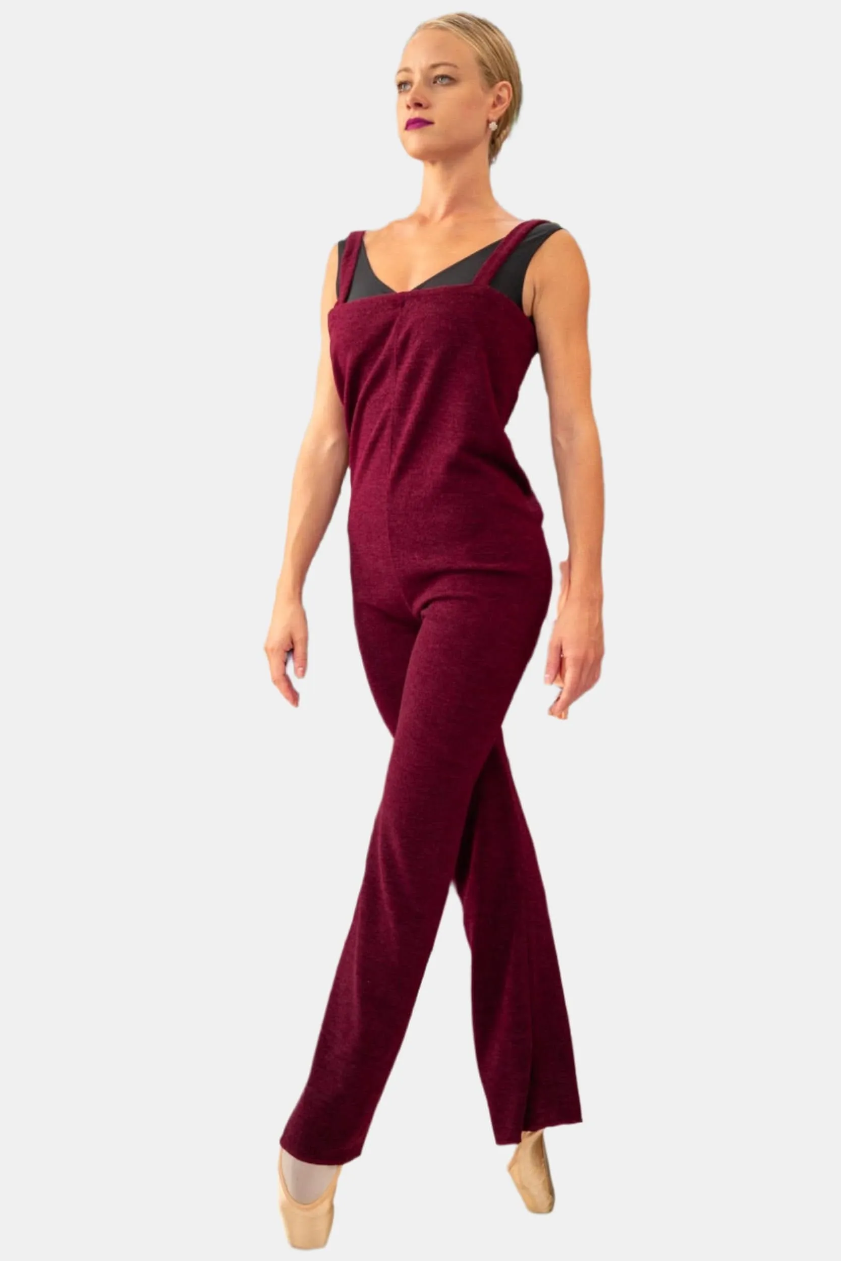 Red-purple Warm-up Dance Overalls MP5055