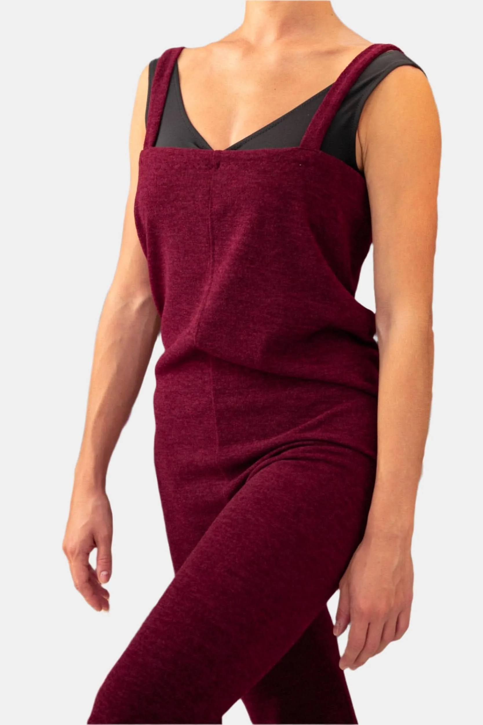 Red-purple Warm-up Dance Overalls MP5055