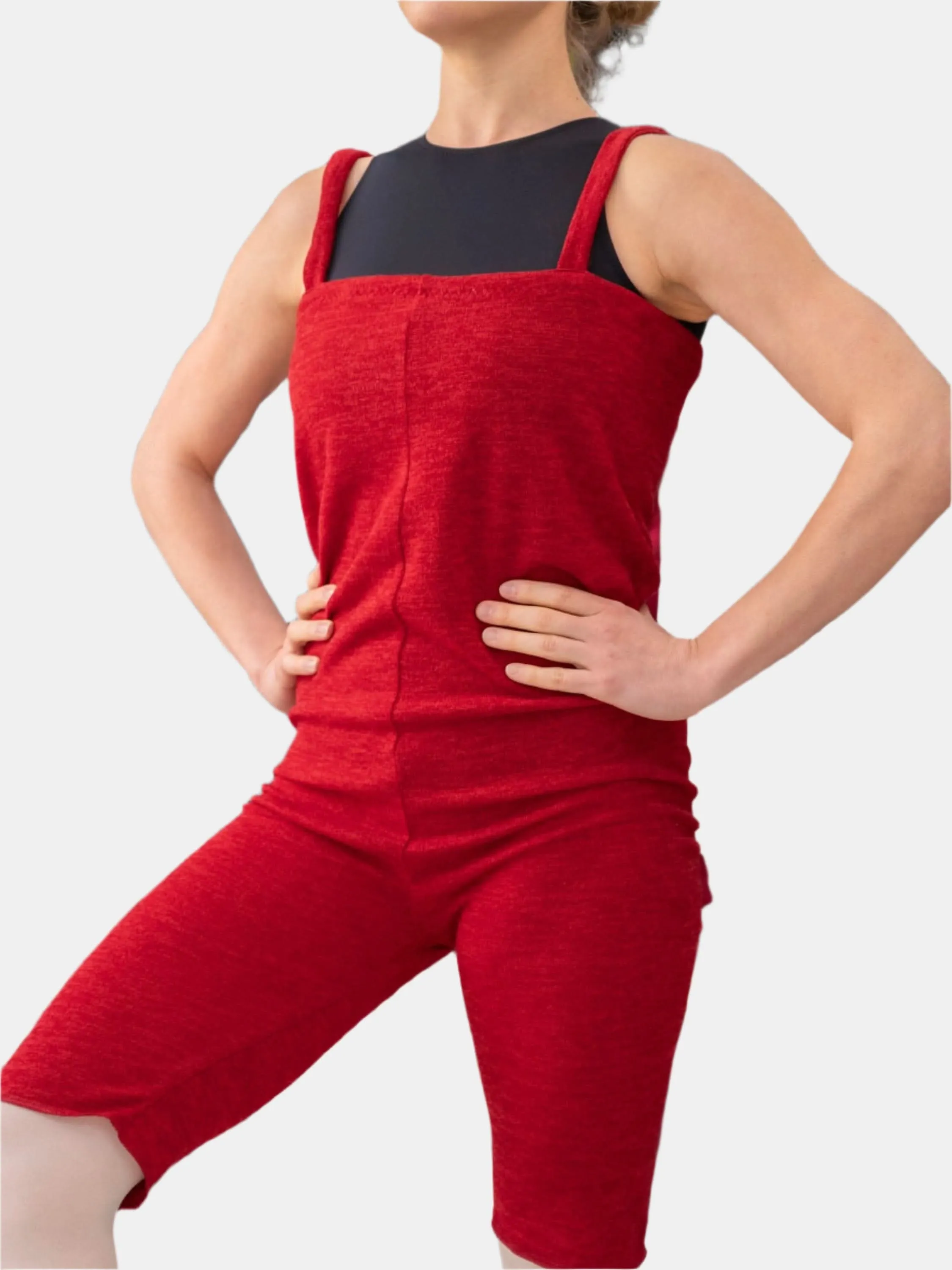 Red Warm-up Dance Romper MP925